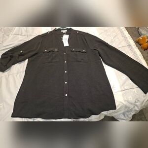 Calvin Klein NWT button up blouse, adjustable sleeves